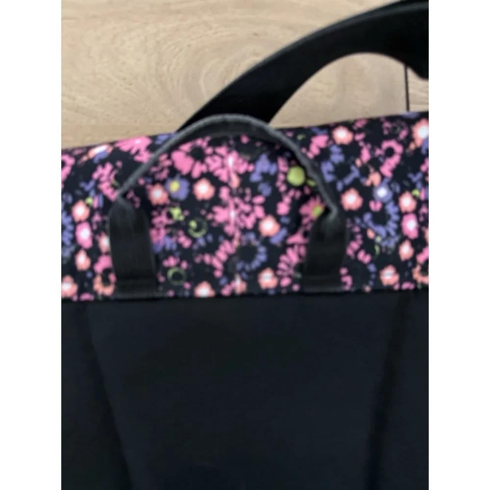 JanSport Messenger Laptop Bag Floral Pink Black Shoulder School Book Travel 15